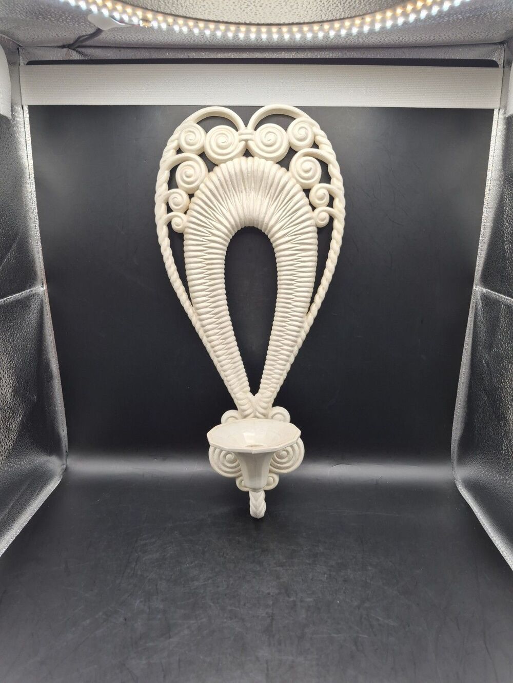 VTG Burwood HOMCO Wall Sconce Candle Holder With Ornate Wall Pocket